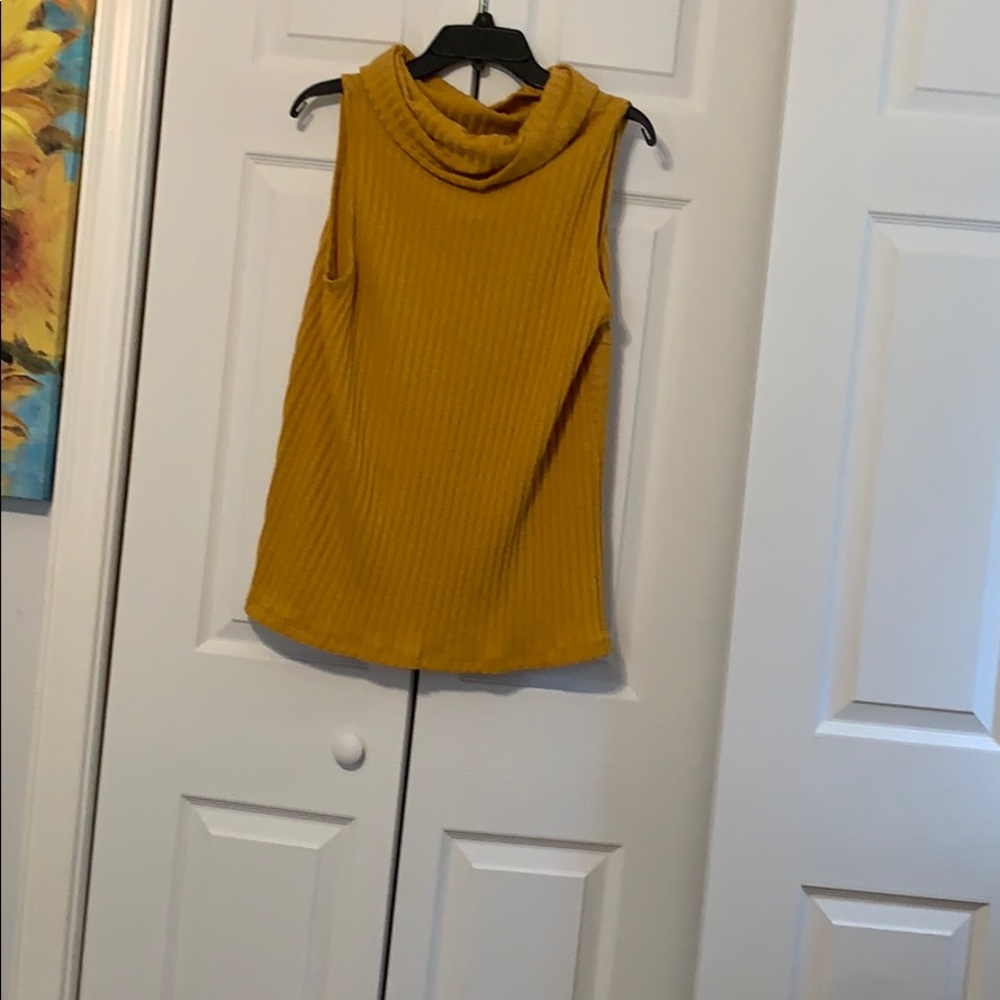 Yellow mock neck top